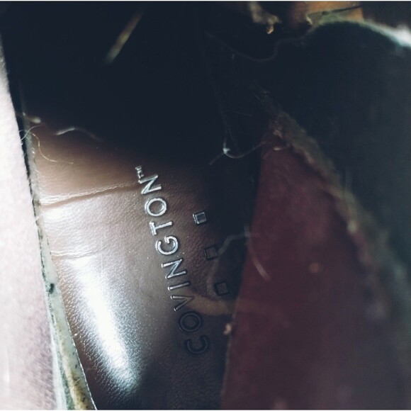 Covington Booties Women's 7M Chelsea Brown Leather Square Toe Zip Heel Y2K Retro - Picture 8 of 10